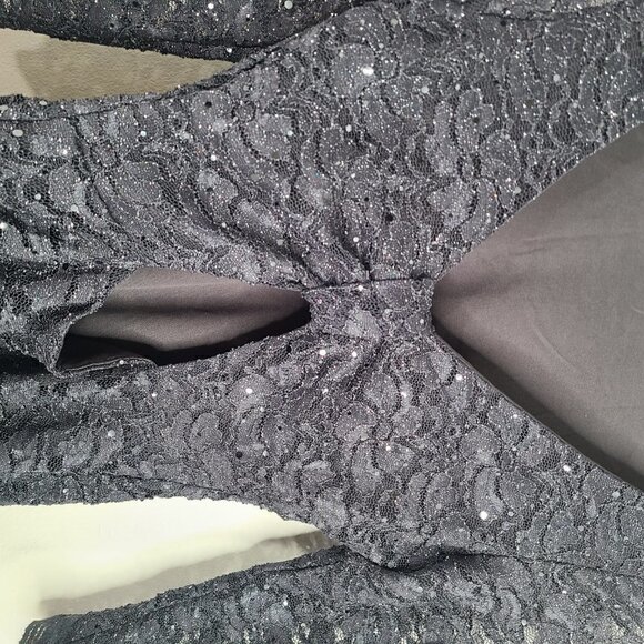 Jump Apparel Gray Sparkly Sequin Open Back Bodycon Mini Dress 3/4 - Picture 6 of 9